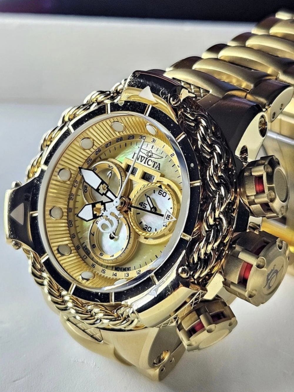 Invicta 2021 Subaqua Alpha Model 36002 Gold & Black Chronograph Watch